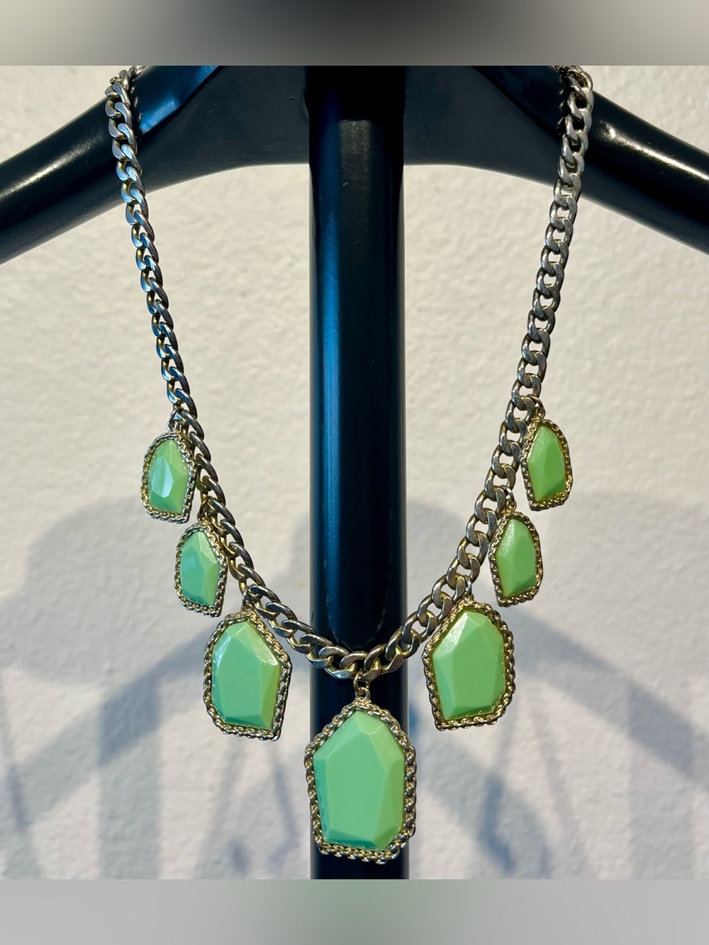 Vintage Green Statement Pendant Necklace
